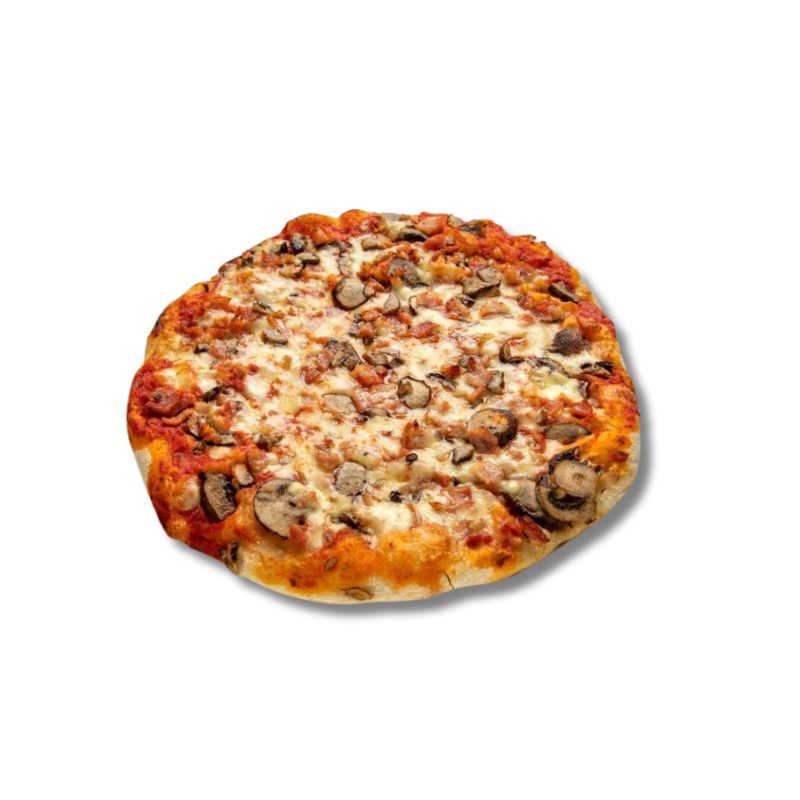 PIZZA TRADICIONAL BACON E COGUMELOS PORTOBELLO