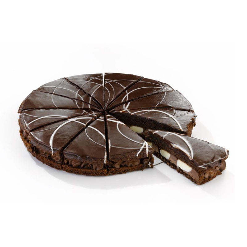 TARTE DE CHOCOLATE E CHOCOLATE BRANCO FATIADO